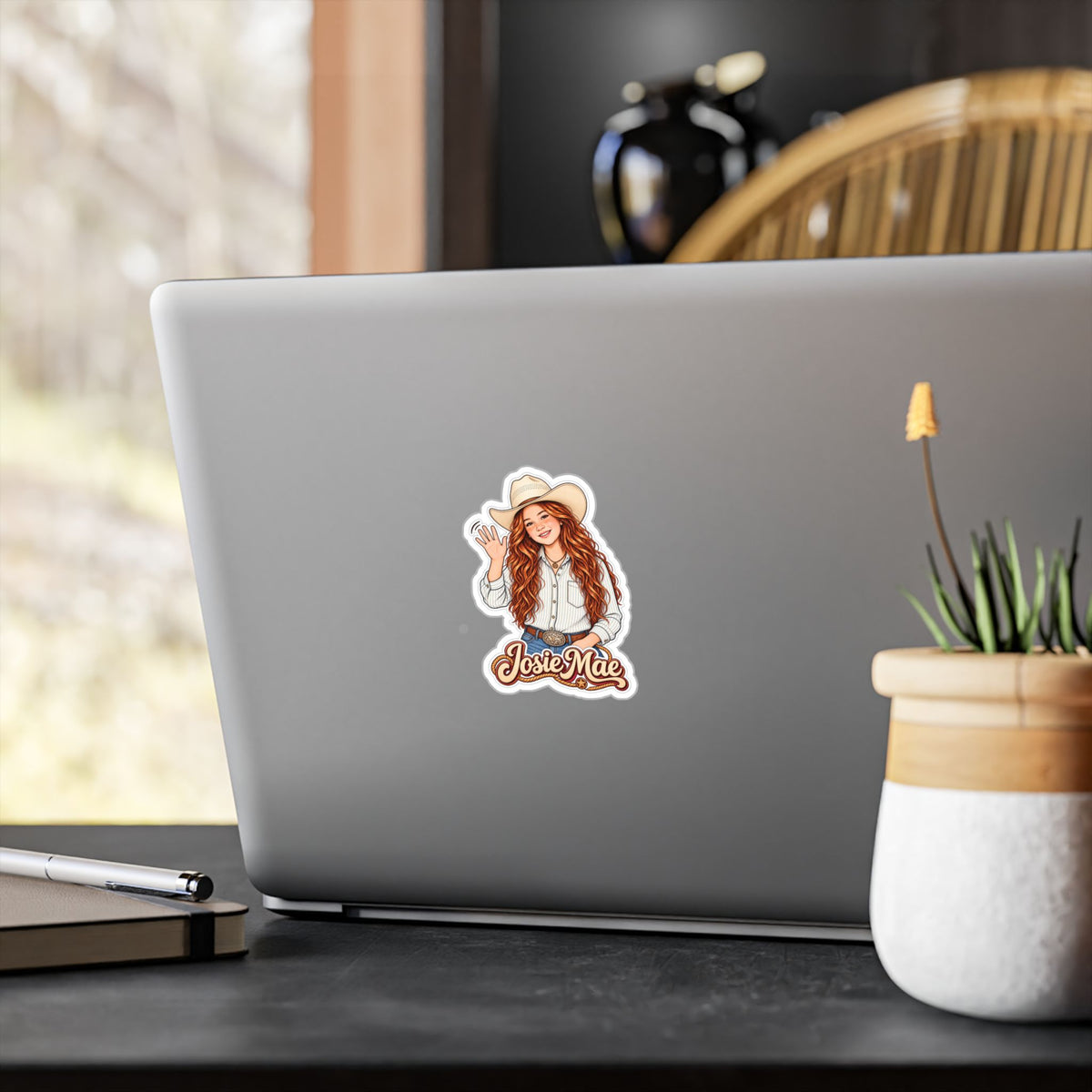 CN Cowgirl Sticker — Custom Name Kiss-Cut Vinyl Decal Josie Mae
