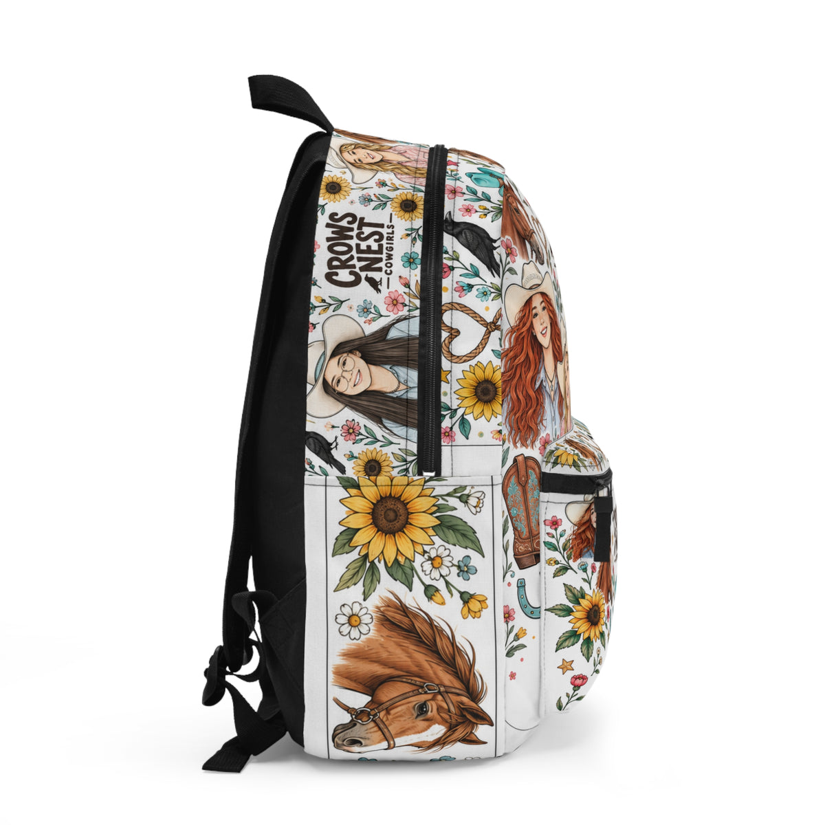 Crows Nest Cowgirls Backpack – Floral Sunflower Western School Bag