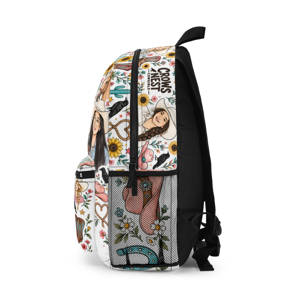 Crows Nest Cowgirls Backpack – Floral Sunflower Western School Bag