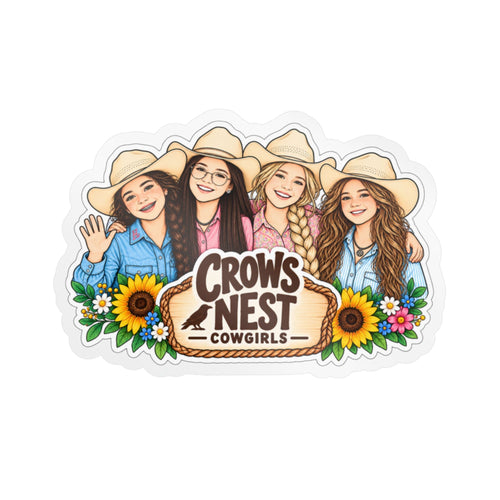 CN Cowgirl Sticker — Custom Name Kiss-Cut Vinyl Decal All-Four
