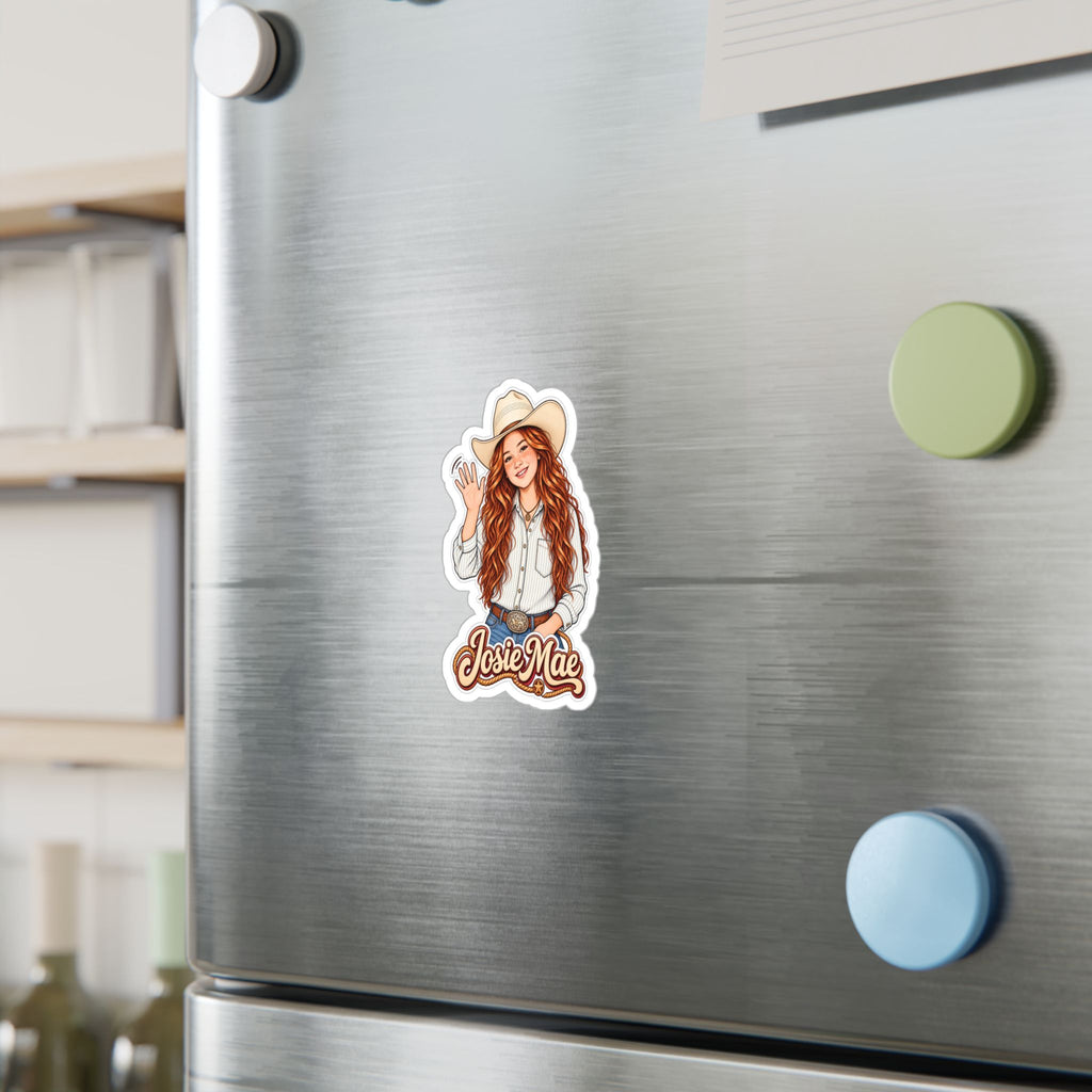 CN Cowgirl Sticker — Custom Name Kiss-Cut Vinyl Decal Josie Mae