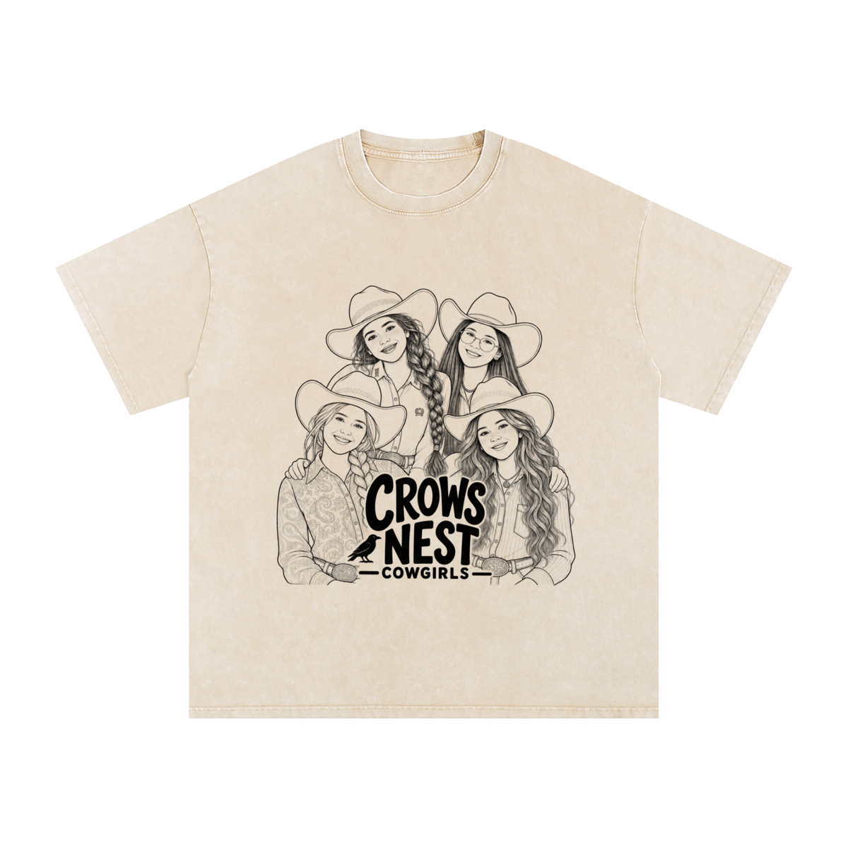 Crows Nest Snow Washed Oversized Cotton T-Shirt