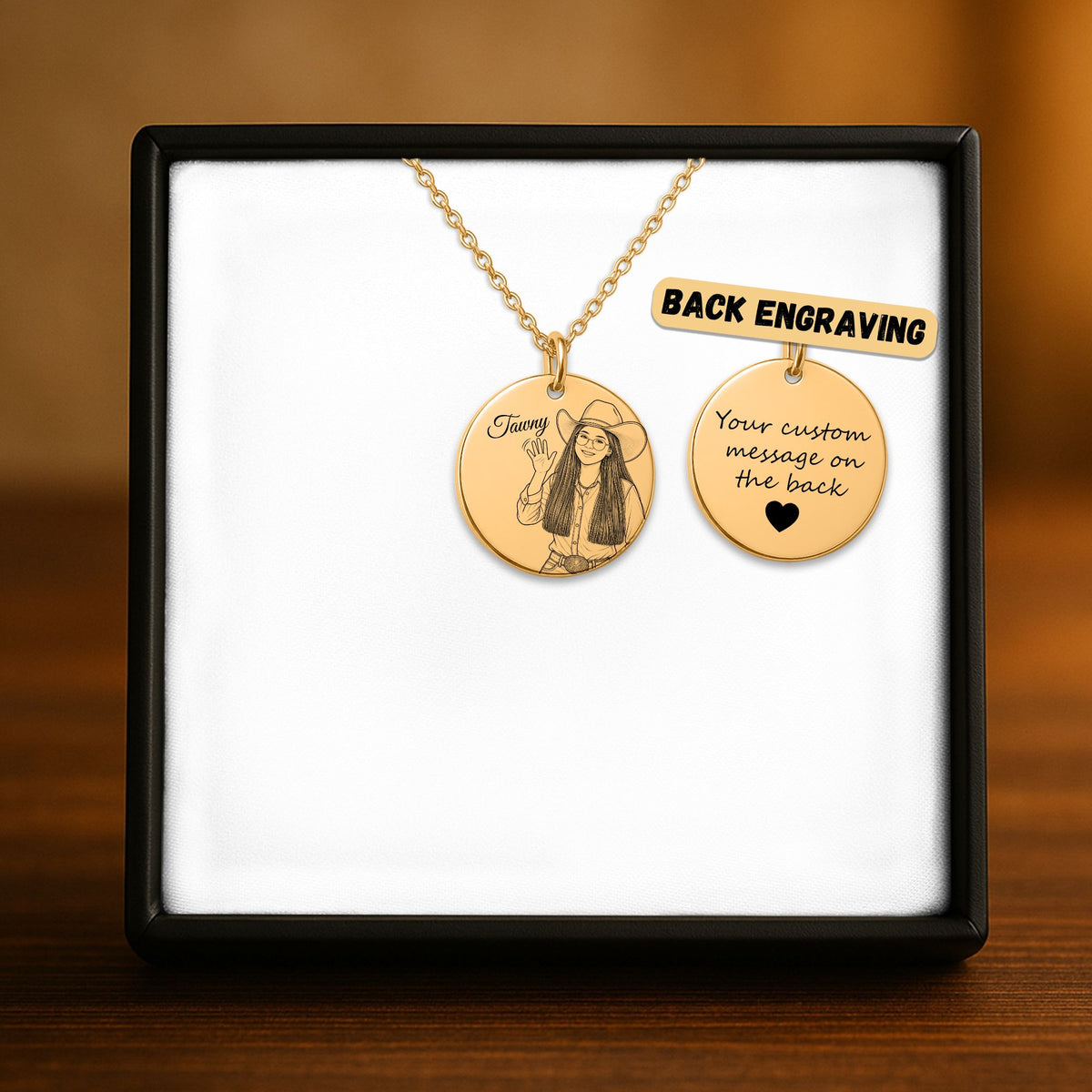 Tawny Engraved Coin Necklace | Crow’s Nest Cowgirls