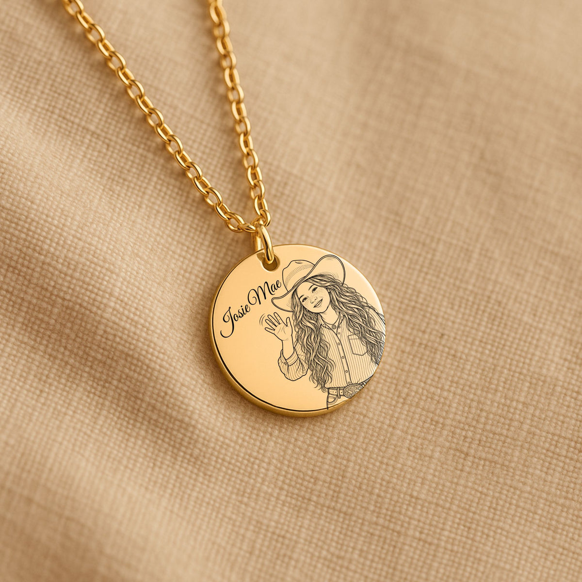 Josie Mae Engraved Coin Necklace | Crow’s Nest Cowgirls