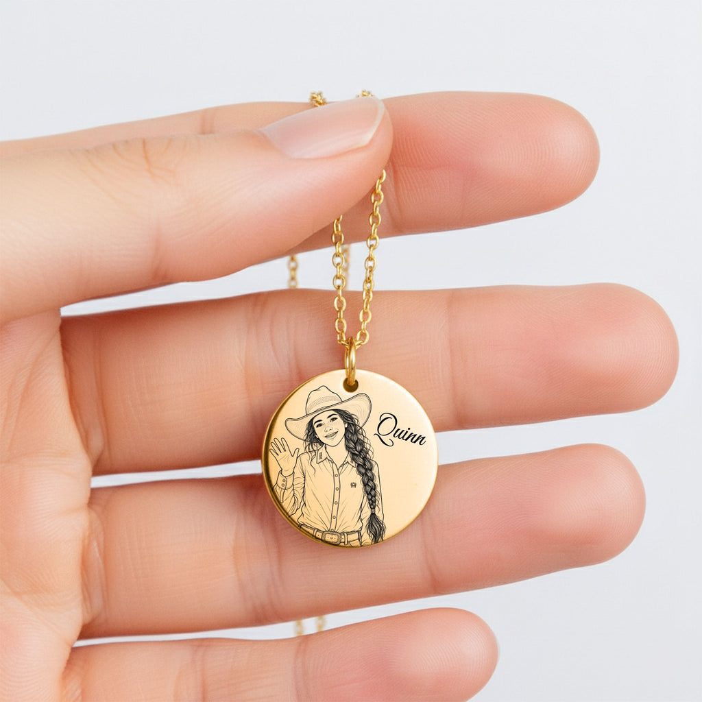 Quinn Engraved Coin Necklace | Crow’s Nest Cowgirls