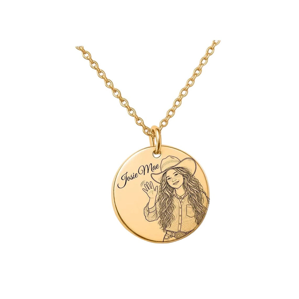 Josie Mae Engraved Coin Necklace | Crow’s Nest Cowgirls