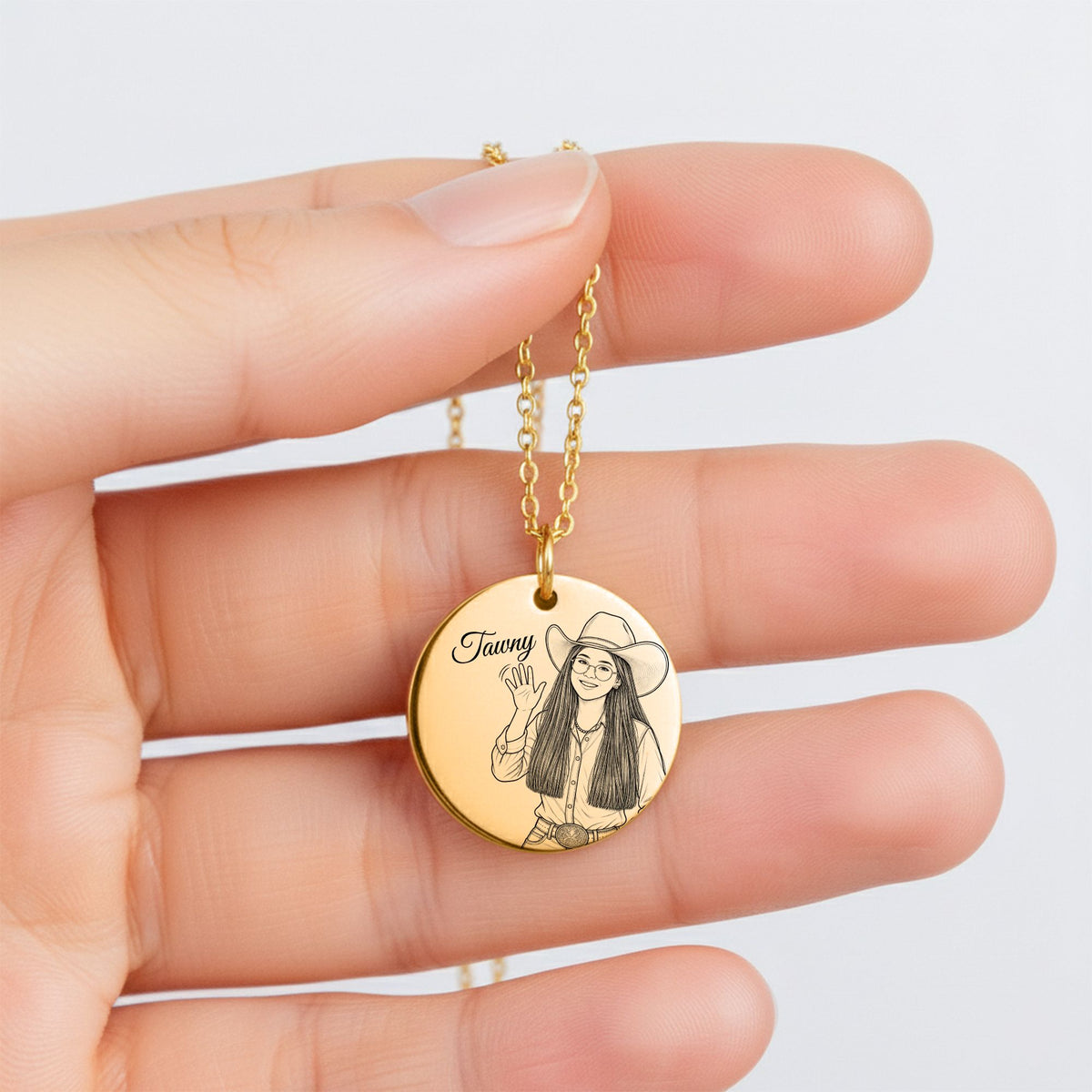 Tawny Engraved Coin Necklace | Crow’s Nest Cowgirls