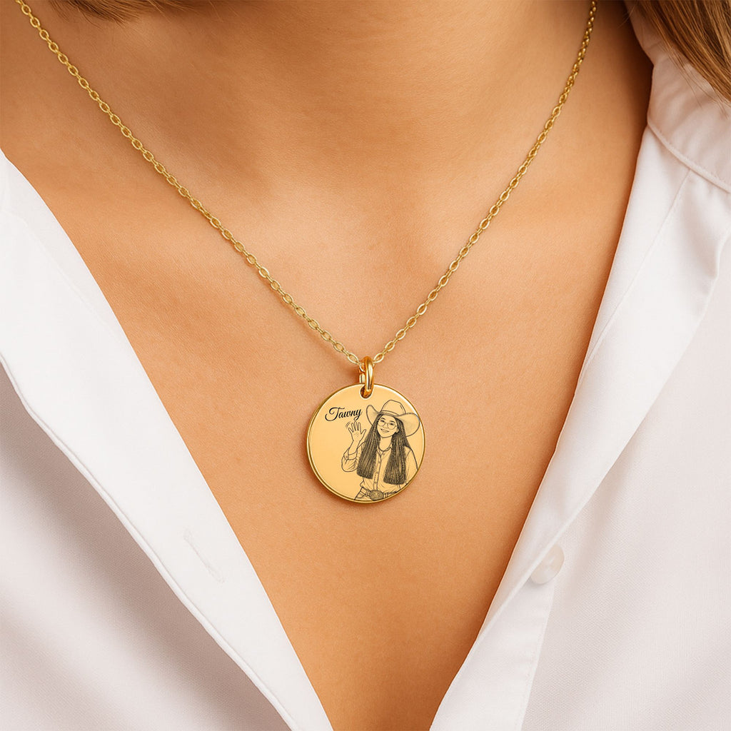 Tawny Engraved Coin Necklace | Crow’s Nest Cowgirls