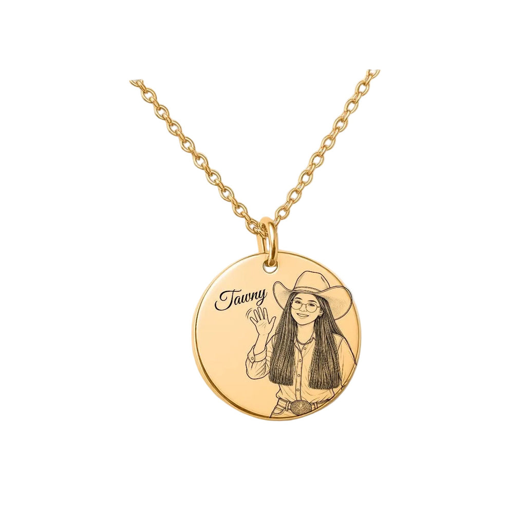 Tawny Engraved Coin Necklace | Crow’s Nest Cowgirls