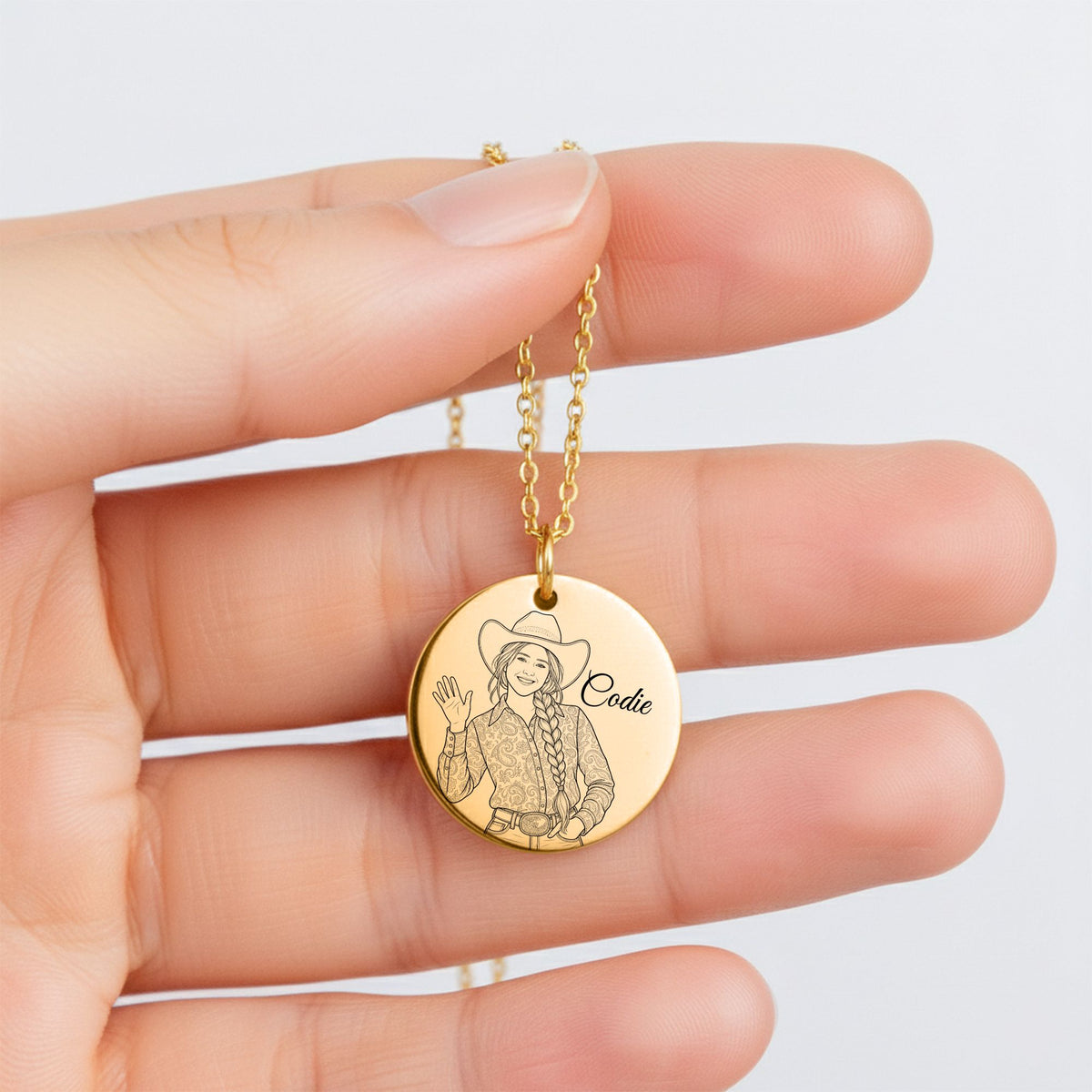 Codie Engraved Coin Necklace | Crow’s Nest Cowgirls