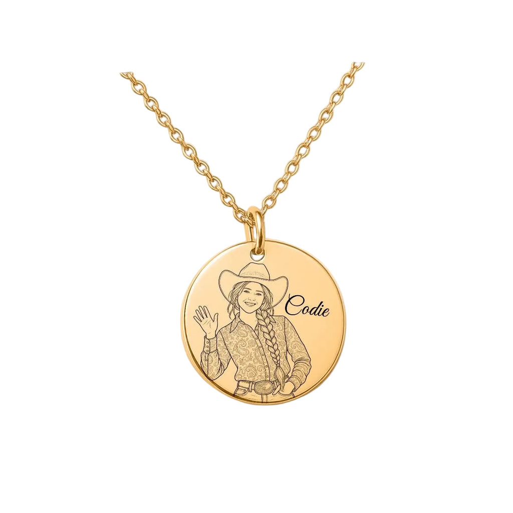 Codie Engraved Coin Necklace | Crow’s Nest Cowgirls