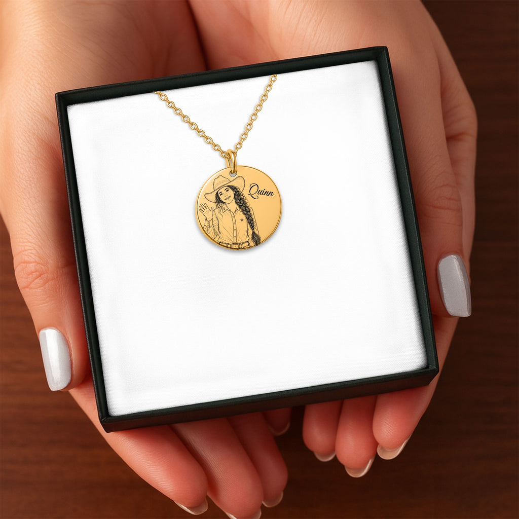 Quinn Engraved Coin Necklace | Crow’s Nest Cowgirls