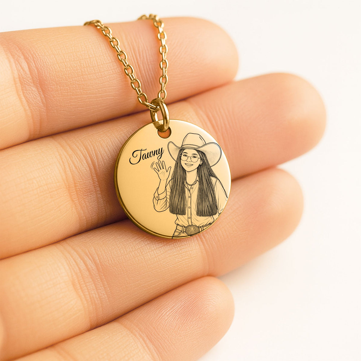 Tawny Engraved Coin Necklace | Crow’s Nest Cowgirls