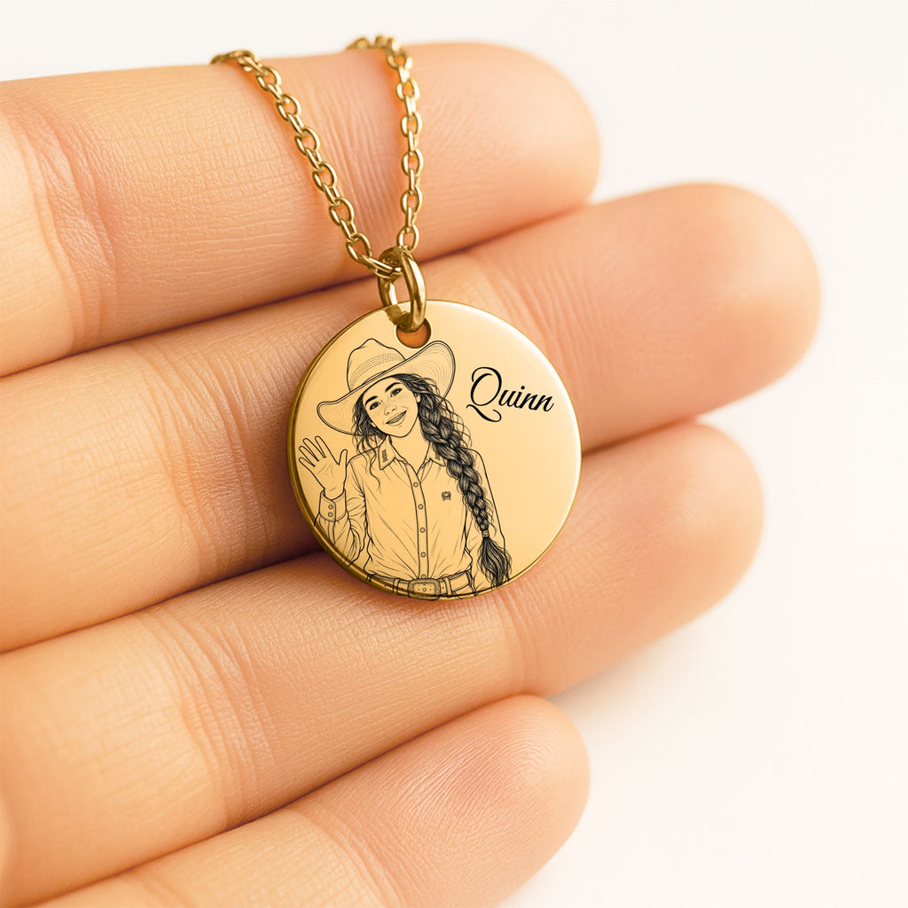 Quinn Engraved Coin Necklace | Crow’s Nest Cowgirls