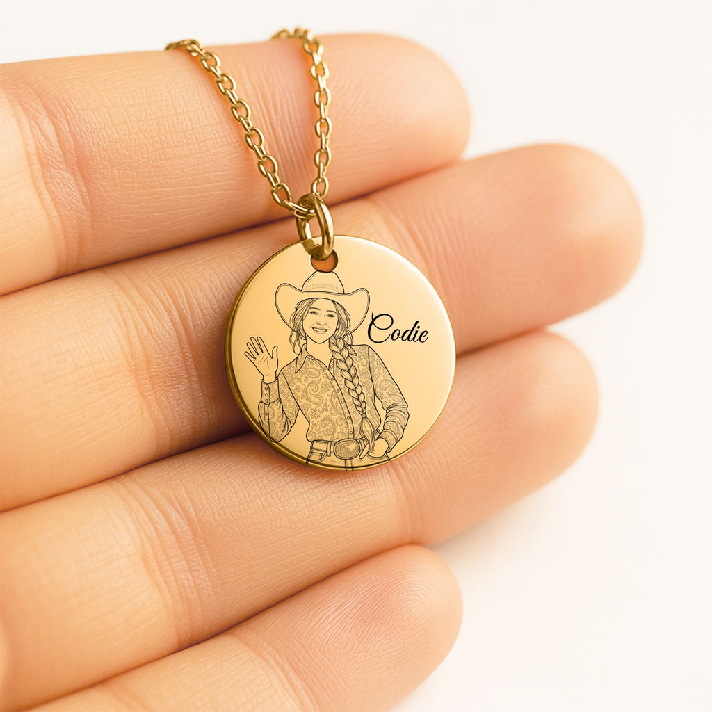 Codie Engraved Coin Necklace | Crow’s Nest Cowgirls
